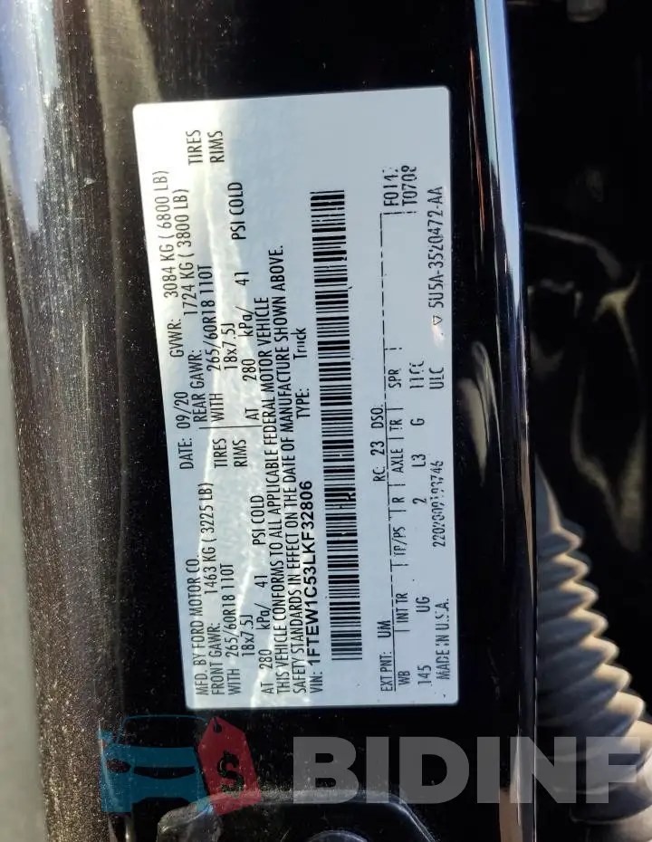 1FTEW1C53LKF32806 Photo# 12