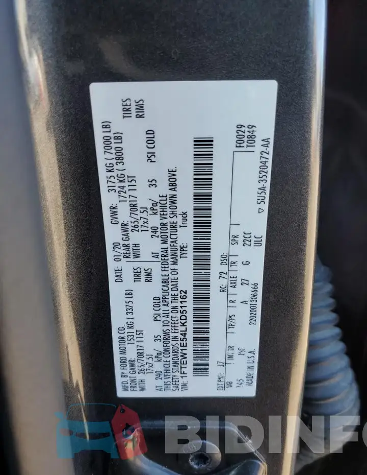 1FTEW1E54LKD51162 Photo# 13