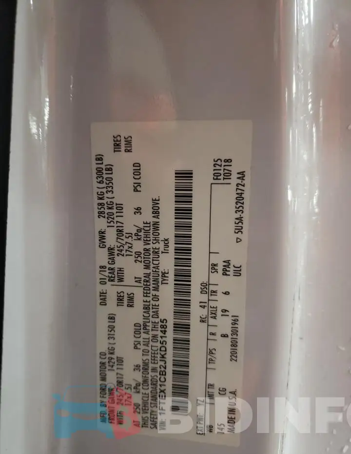 1FTEX1CB2JKD51485 Photo# 12