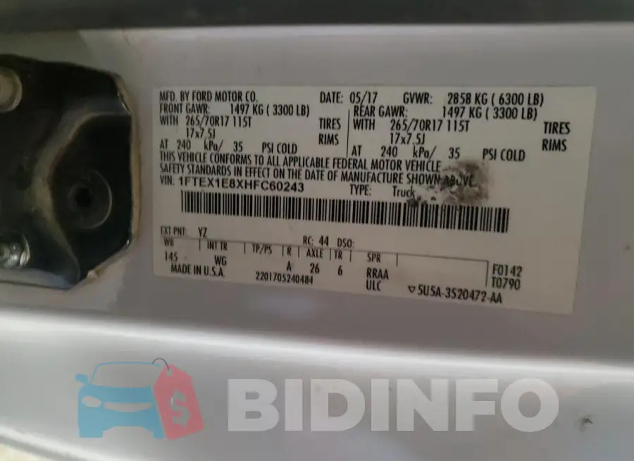 1FTEX1E8XHFC60243 Photo# 12