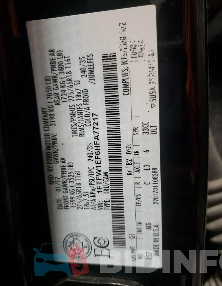 1FTFW1EF6HFA77217 Photo# 12