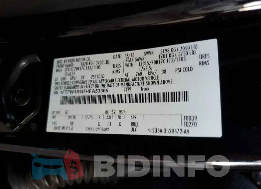 1FTFW1RG7HFA53365 Photo# 12