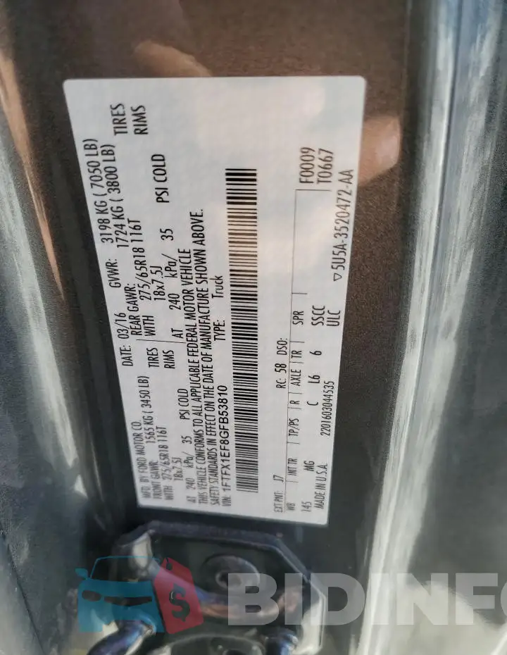 1FTFX1EF8GFB53810 Photo# 12