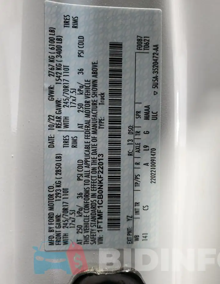 1FTMF1CB0NKF22013 Photo# 12