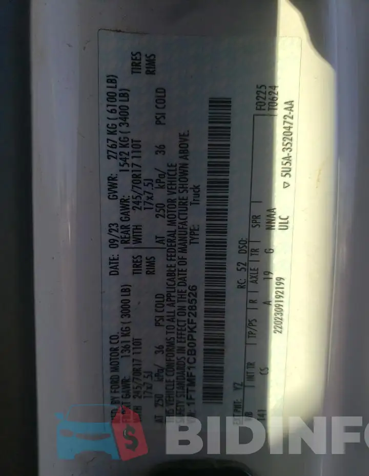 1FTMF1CB0PKF28526 Photo# 12