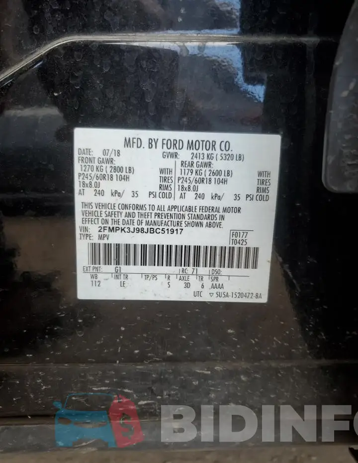 2FMPK3J98JBC51917 Photo# 13
