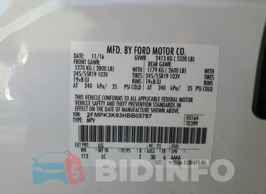 2FMPK3K93HBB05787 Photo# 13