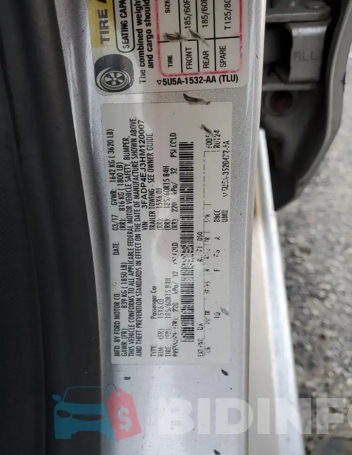 3FADP4EJ3HM120007 Photo# 12