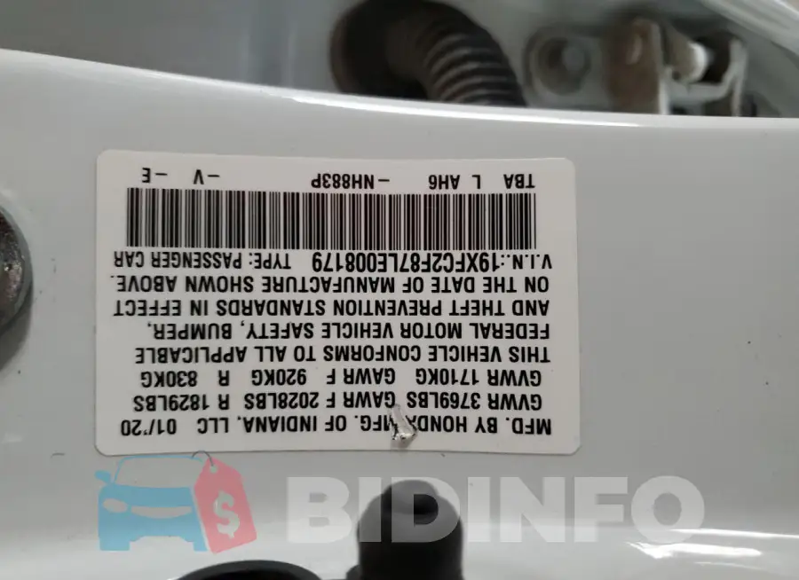 19XFC2F87LE008179 Photo# 12