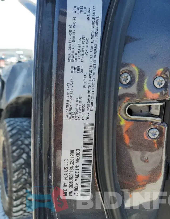 3C6UR5CL3NG201900 Photo# 12