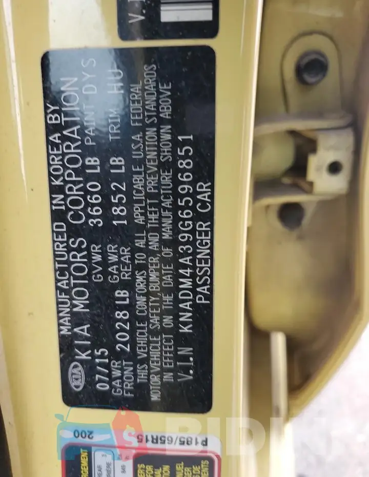 KNADM4A39G6596851 Photo# 12