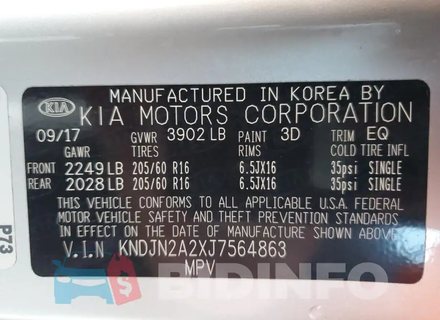KNDJN2A2XJ7564863 Photo# 13