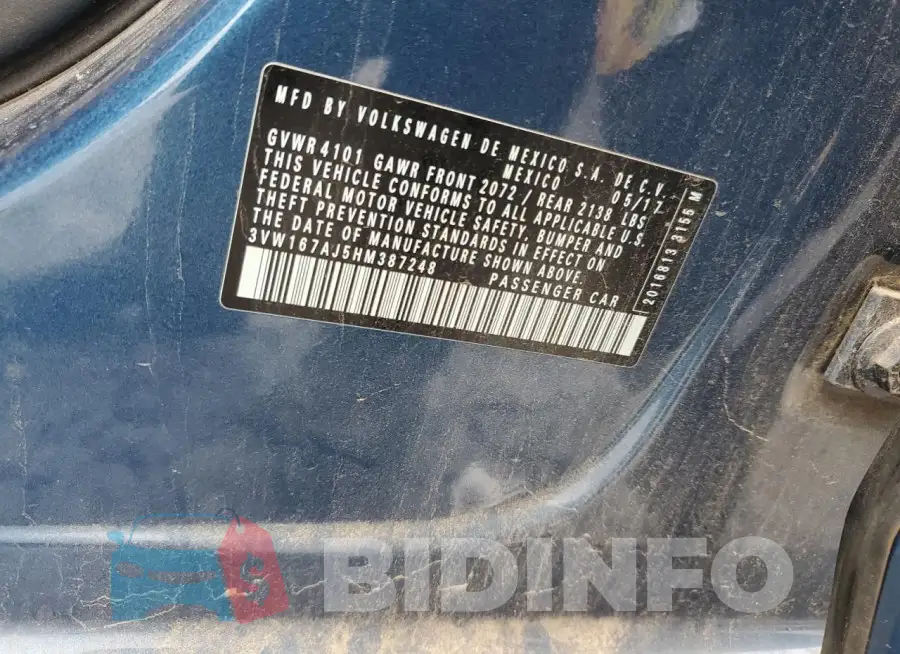3VW167AJ5HM387248 Photo# 12