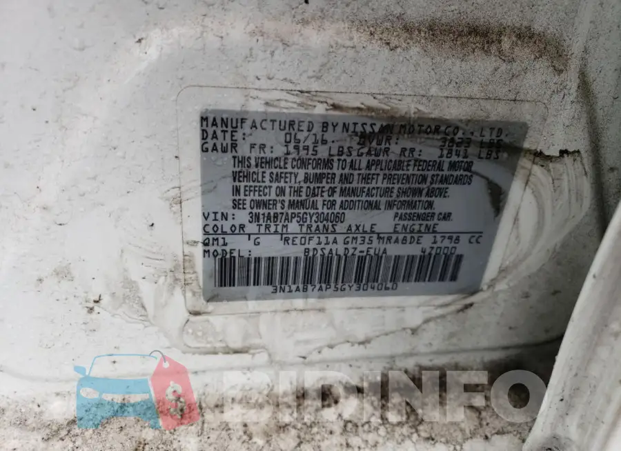 3N1AB7AP5GY304060 Photo# 12