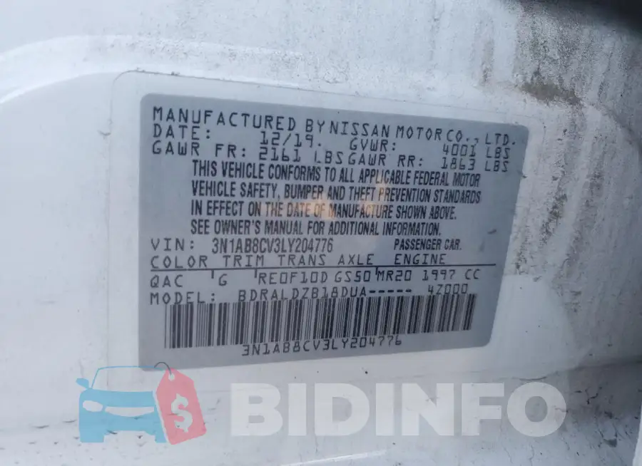3N1AB8CV3LY204776 Photo# 12