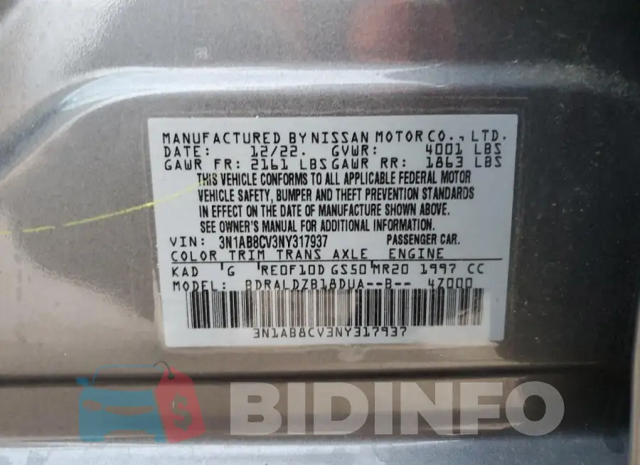 3N1AB8CV3NY317937 Photo# 12