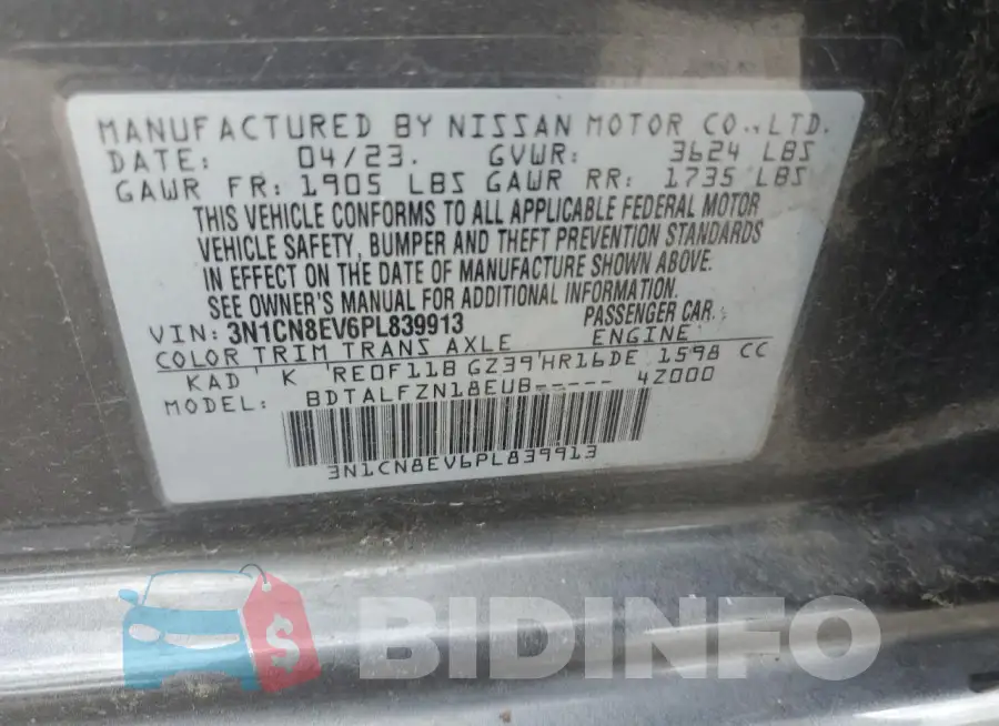3N1CN8EV6PL839913 Photo# 12