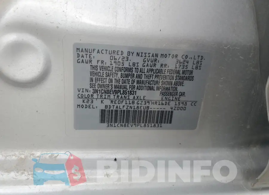 3N1CN8EV9PL851831 Photo# 13
