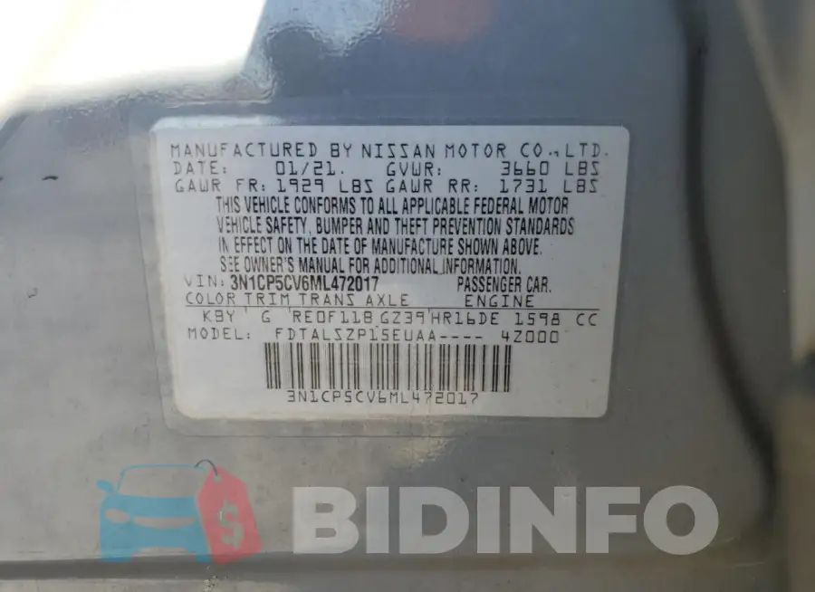 3N1CP5CV6ML472017 Photo# 13