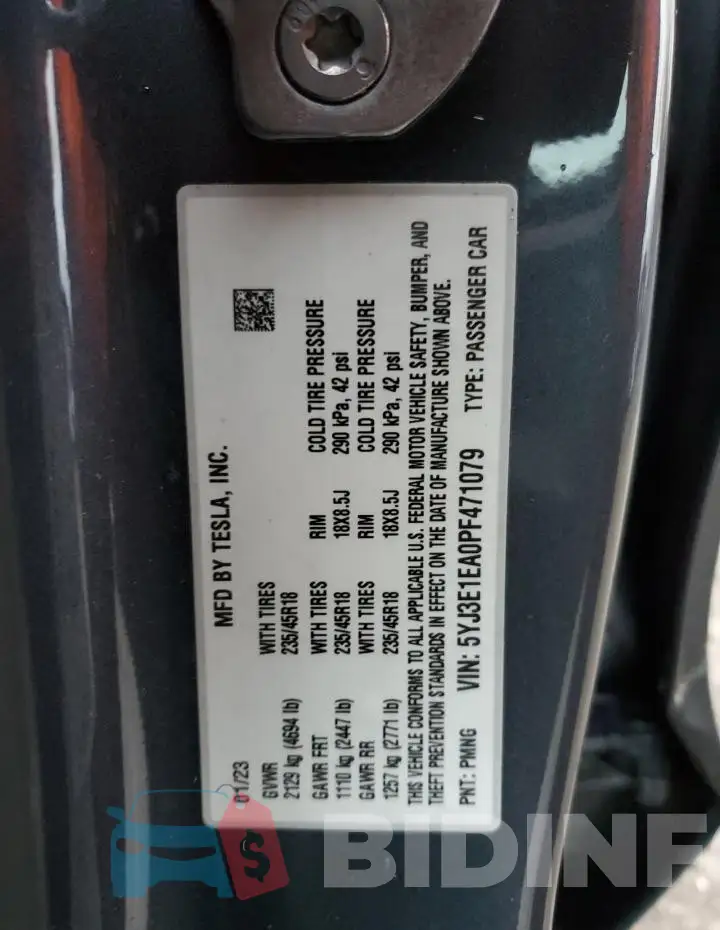 5YJ3E1EA0PF471079 Photo# 12