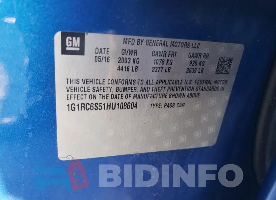 1G1RC6S51HU108604 Photo# 12