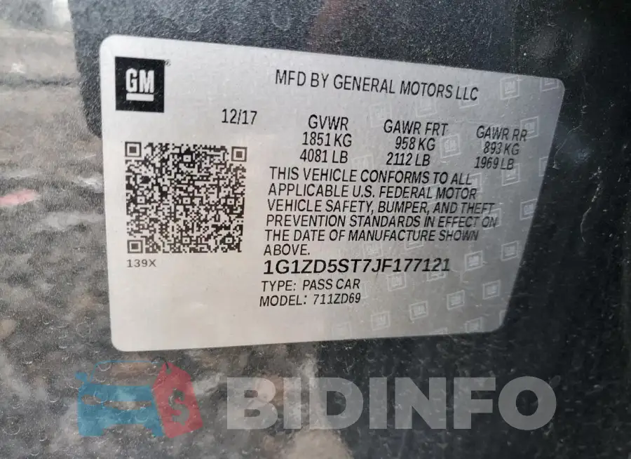 1G1ZD5ST7JF177121 Photo# 13