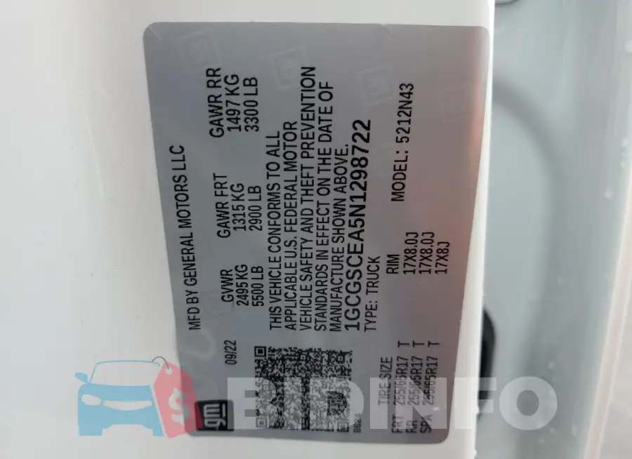 1GCGSCEA5N1298722 Photo# 13
