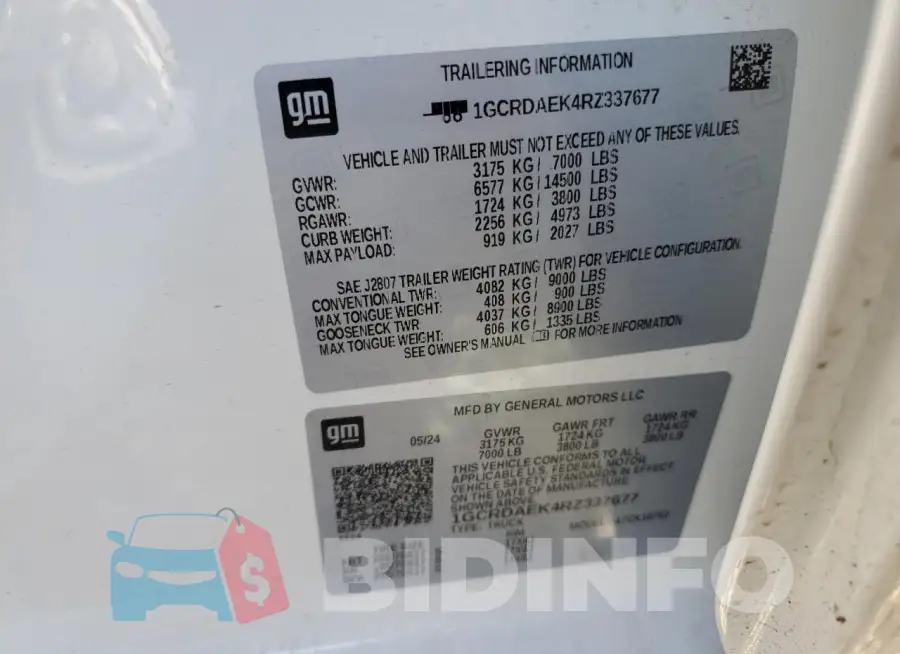 1GCRDAEK4RZ337677 Photo# 12