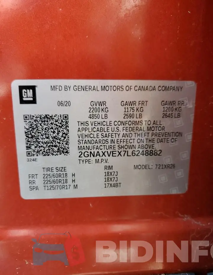 2GNAXVEX7L6248882 Photo# 13