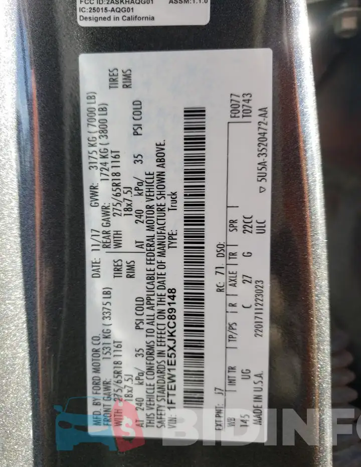 1FTEW1E5XJKC89148 Photo# 12