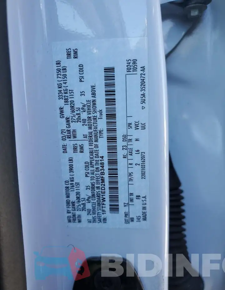 1FTFW1ED2MFB34814 Photo# 12