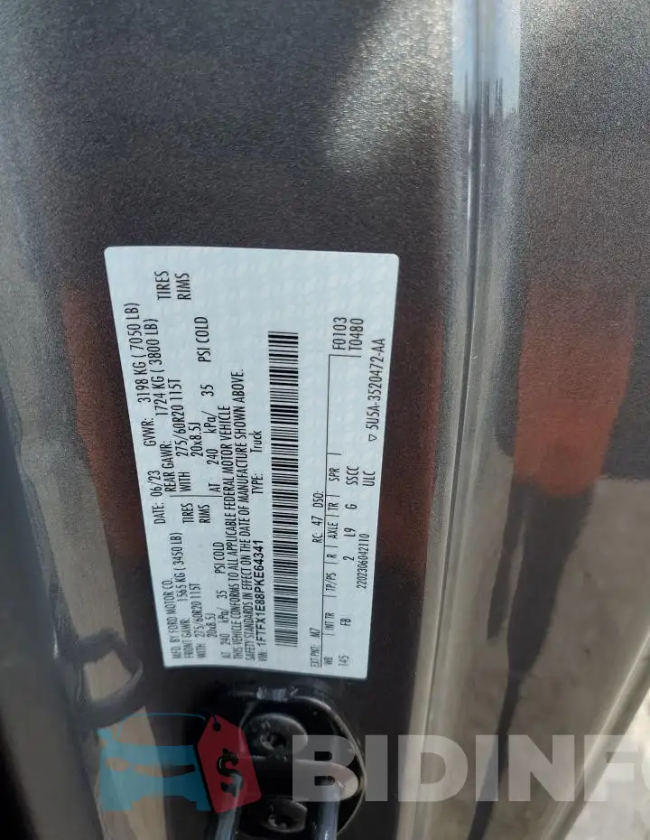 1FTFX1E88PKE64341 Photo# 12