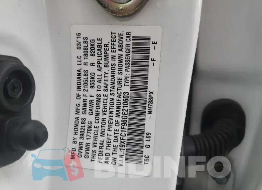 19XFC1F96GE210603 Photo# 12