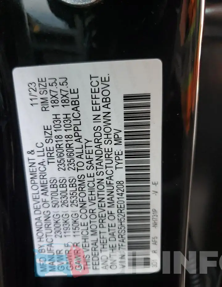 7FARS5H52RE014208 Photo# 13