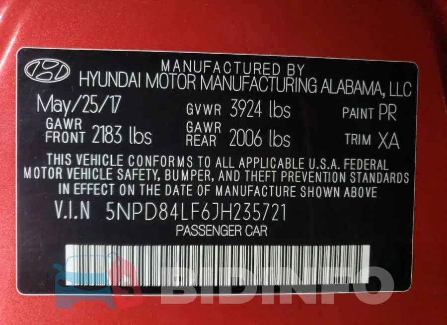 5NPD84LF6JH235721 Photo# 13