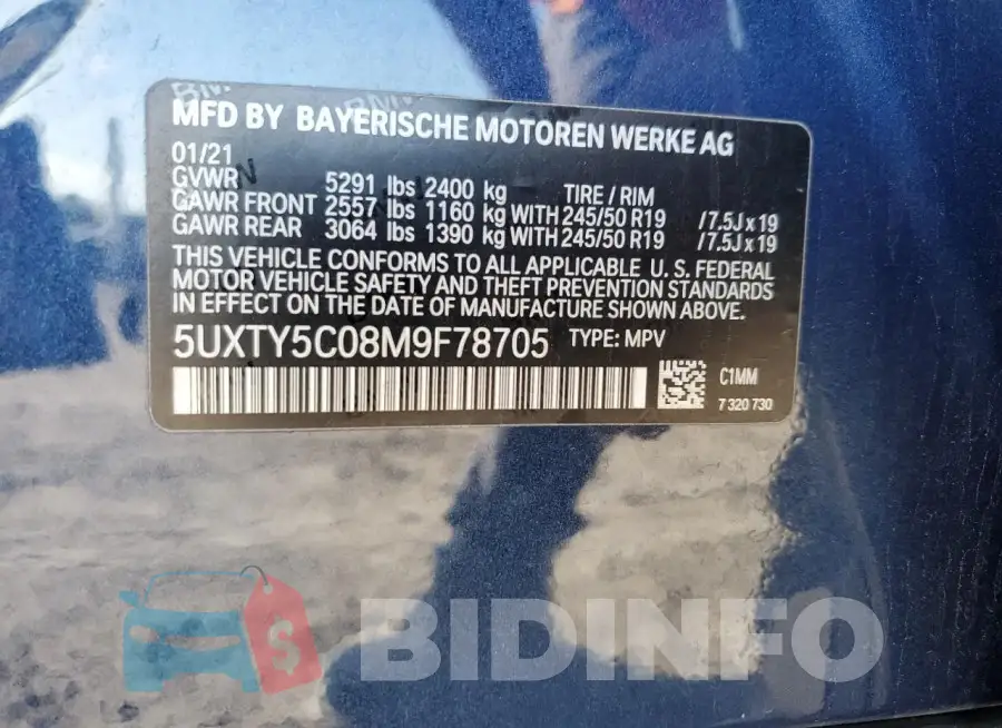 5UXTY5C08M9F78705 Photo# 13