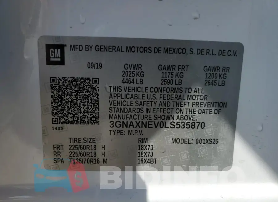 3GNAXNEV0LS535870 Photo# 14