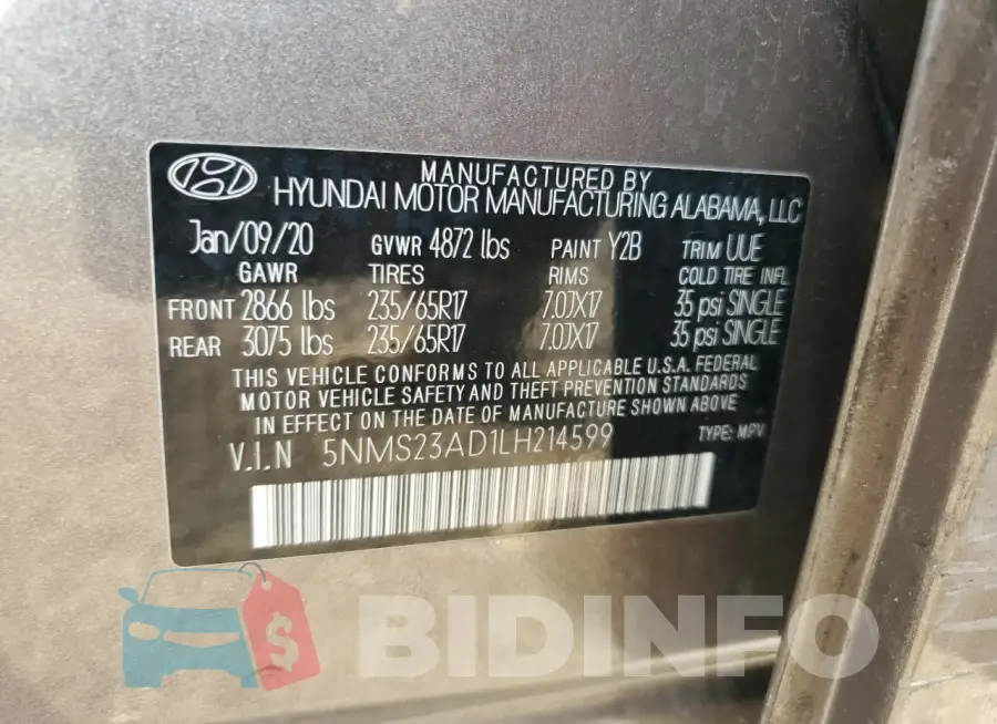 5NMS23AD1LH214599 Photo# 14