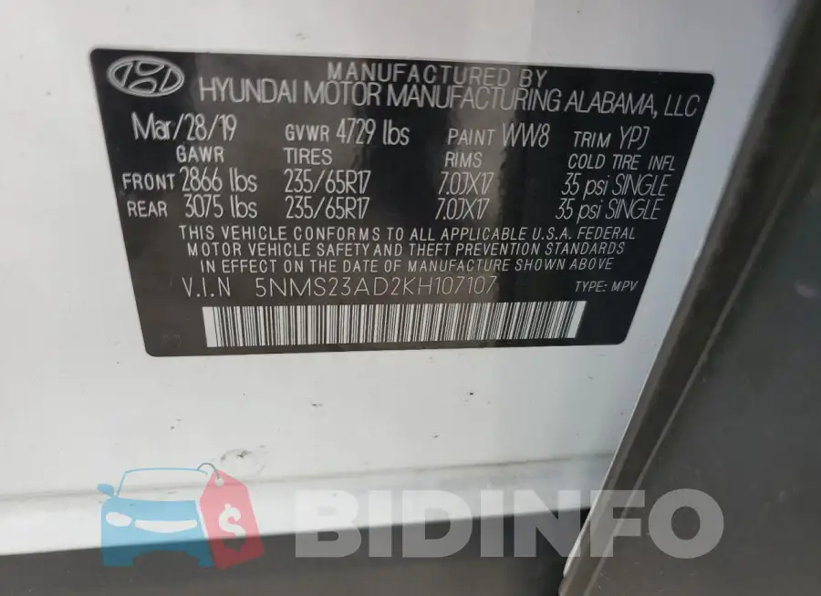 5NMS23AD2KH107107 Photo# 13