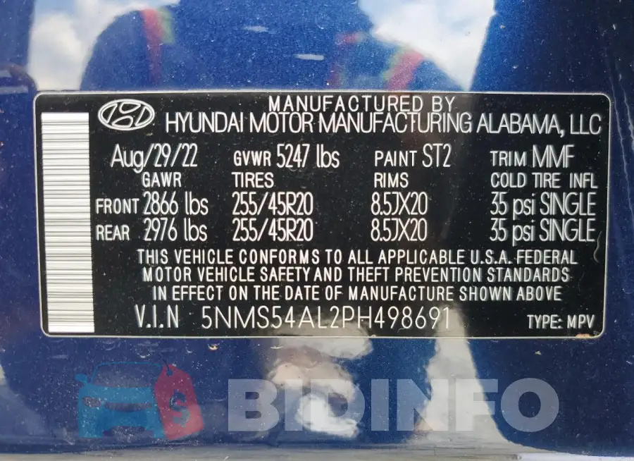 5NMS54AL2PH498691 Photo# 14