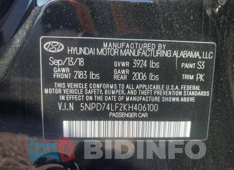 5NPD74LF2KH406100 Photo# 12