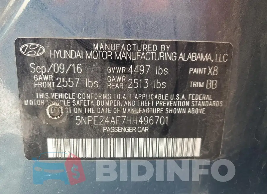 5NPE24AF7HH496701 Photo# 12