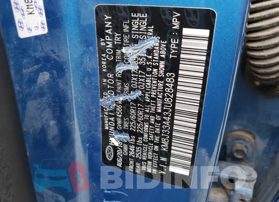 KM8J33A43JU828483 Photo# 12