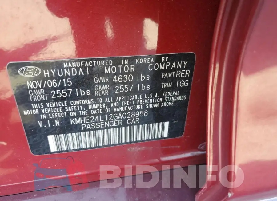 KMHE24L12GA028958 Photo# 13