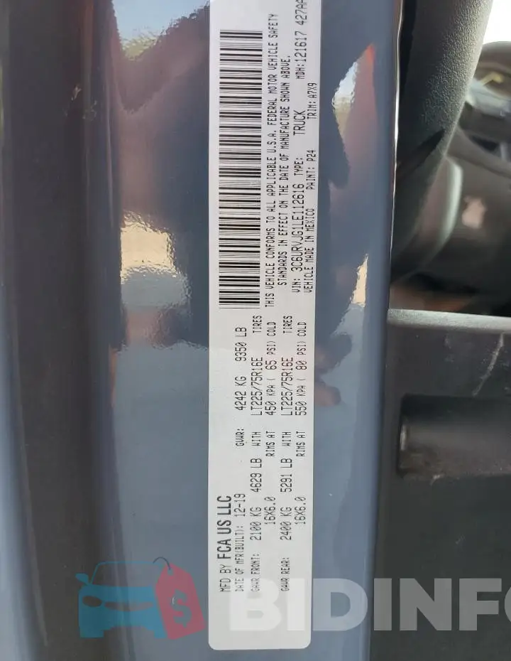 3C6URVJG1LE112616 Photo# 10