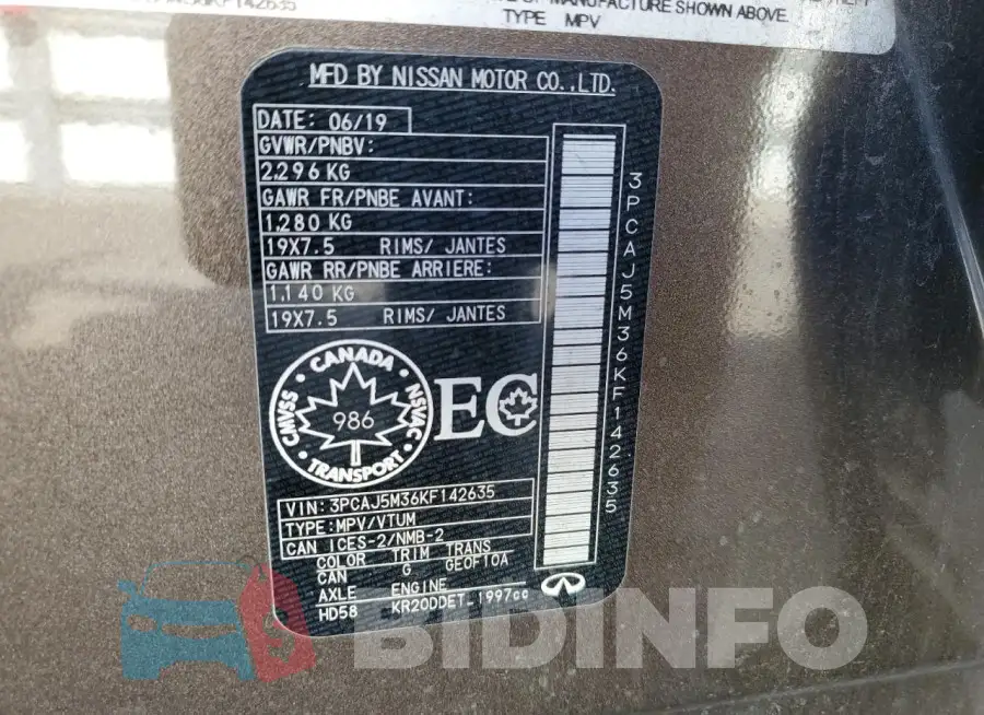3PCAJ5M36KF142635 Photo# 13