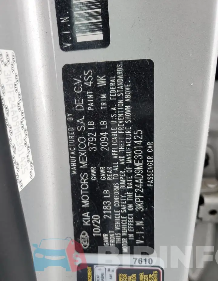 3KPF24AD9ME301425 Photo# 12