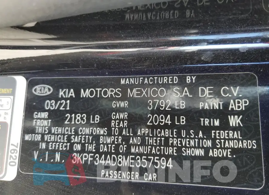 3KPF34AD8ME357594 Photo# 12