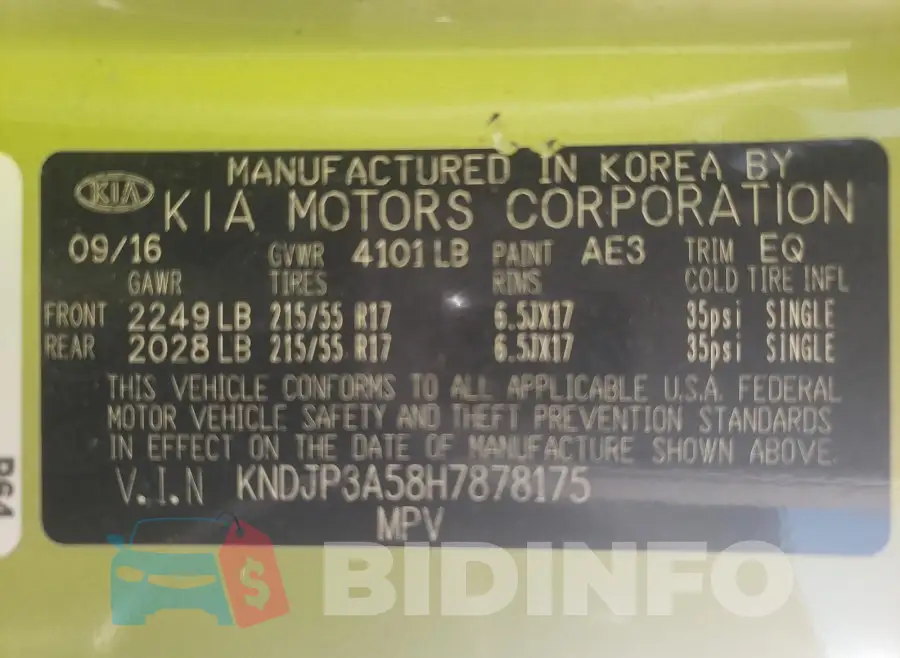 KNDJP3A58H7878175 Photo# 10