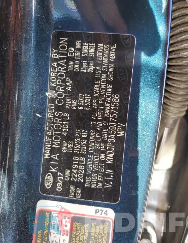 KNDJP3A59J7571586 Photo# 14